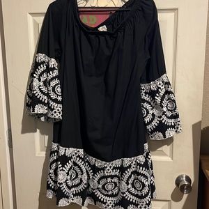 Beautiful black and white off the shoulder dress
